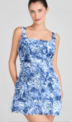 Flowering Girl Women BLUE FLOWER MINI DRESS