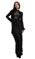 Flowering Girl Women alani Panagas Long Sleeve Mesh Ruffle Dress