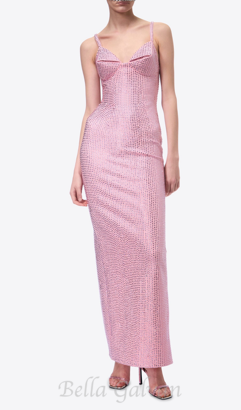 Flowering Girl Women Brook crystal-embellished sleeveless maxi dress in rose pink