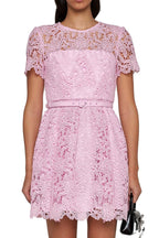 Flowering Girl Women Lace Mini Dress In Pink