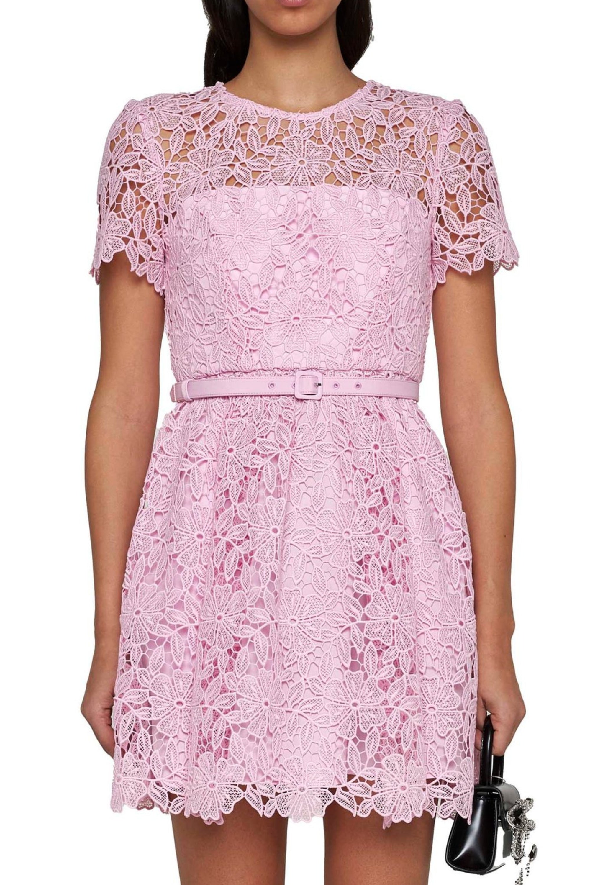 Flowering Girl Women Lace Mini Dress In Pink
