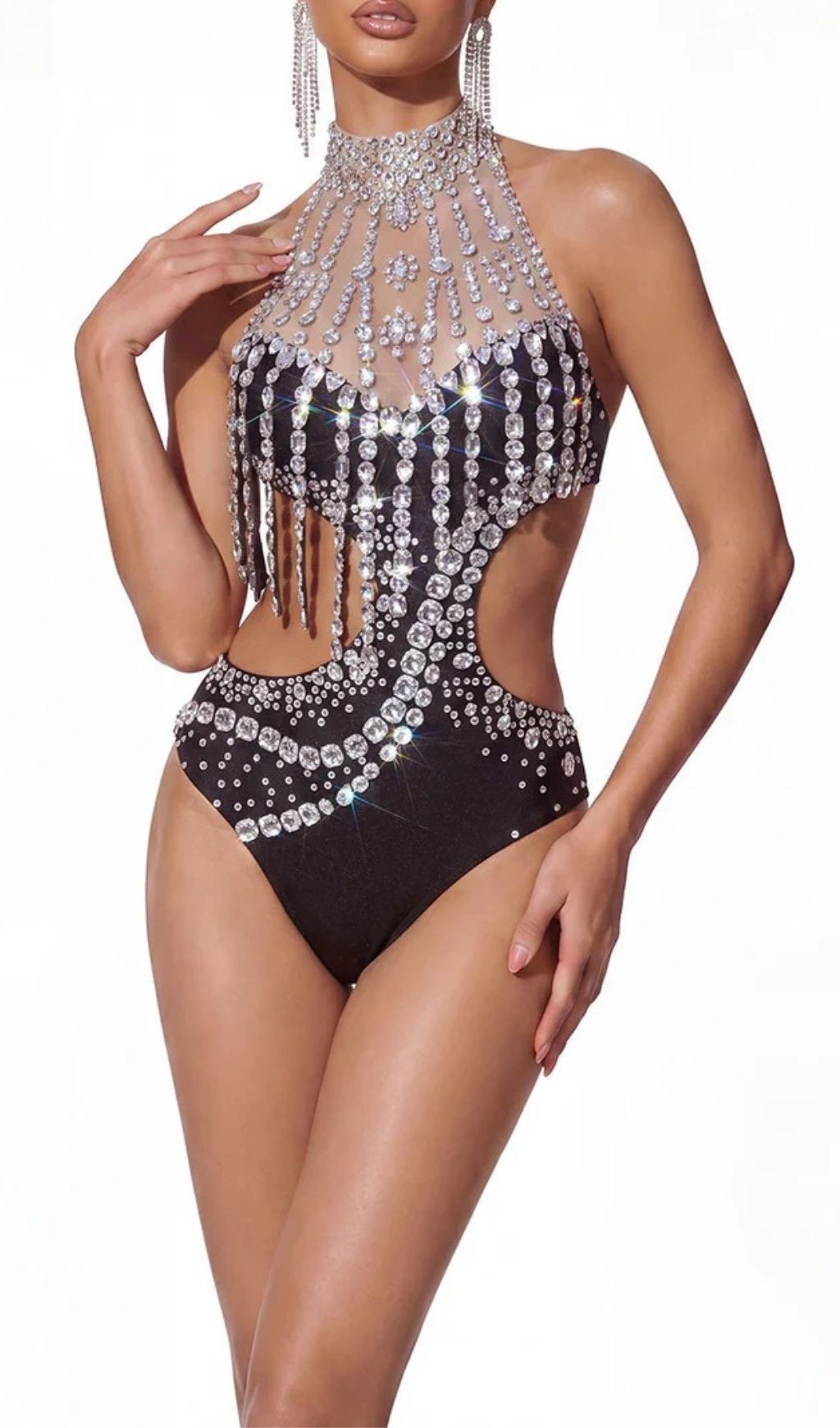 Nyvren Crystal Cutout Bodysuit