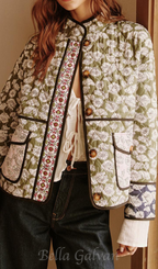 Flowering Girl Women multicolor Floral Pocket Quilted Coat