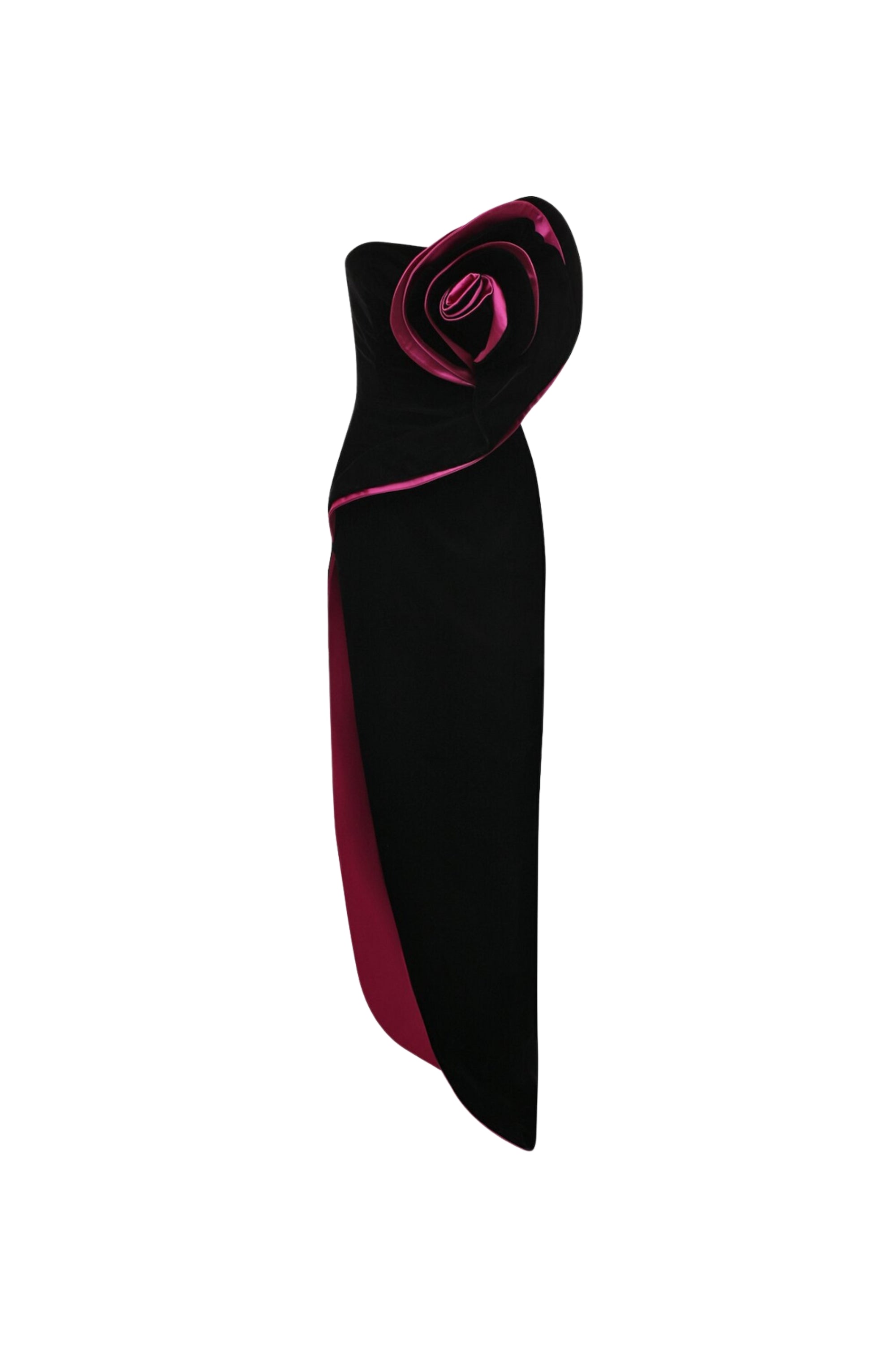 Flowering Girl Women Velvet Flower Slit Maxi Dress In Black