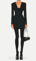 Flowering Girl Women Black Silk Satin-trimmed Crepe Mini Dress