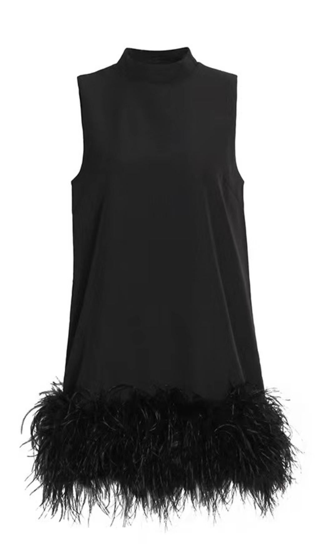 Flowering Girl Women Feather Mini Dress