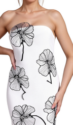 Flowering Girl Women Off Shoulder Floral Mini Dress in white