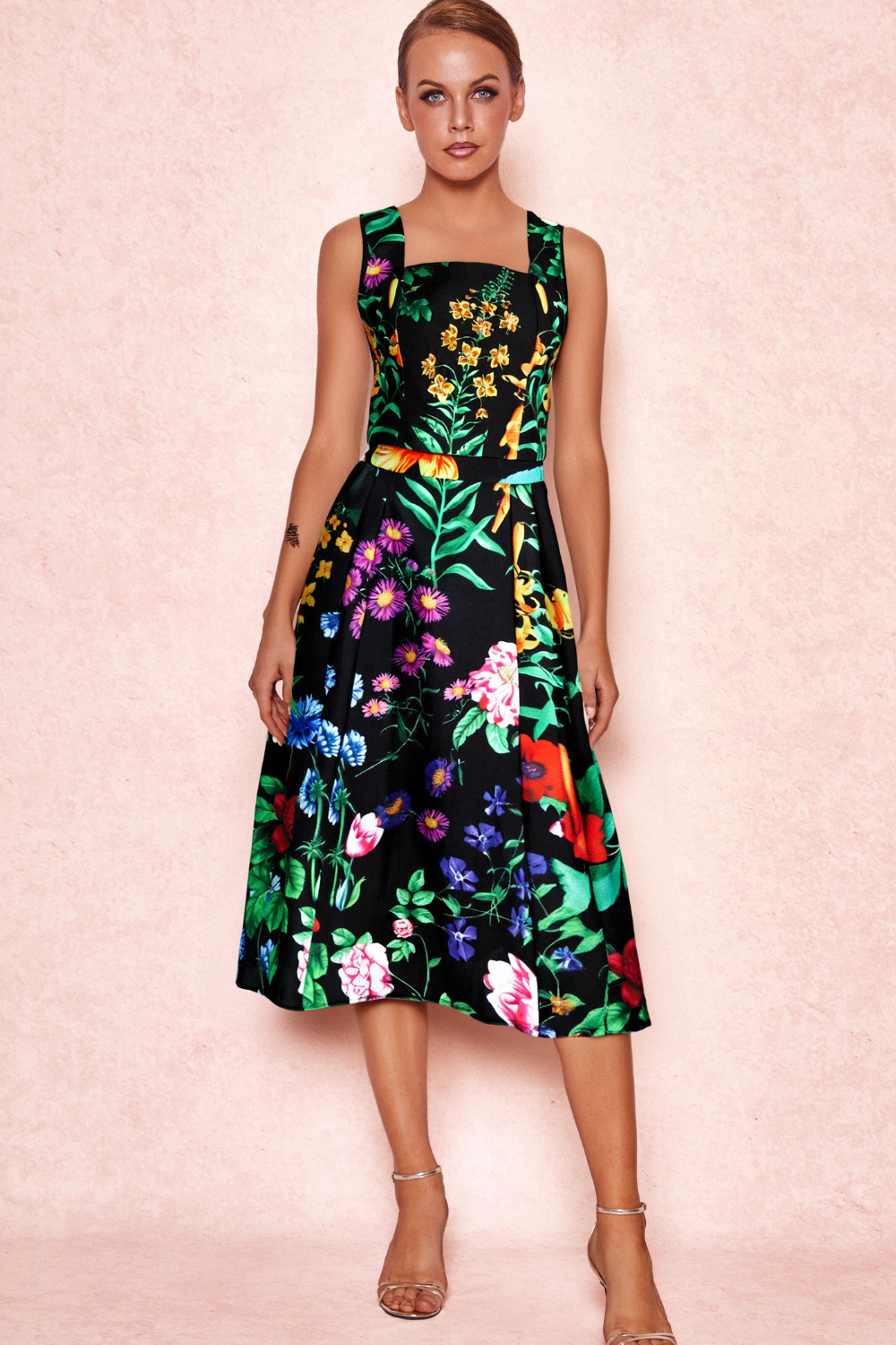 Flowering Girl Women Flower Print Two Pieces Set