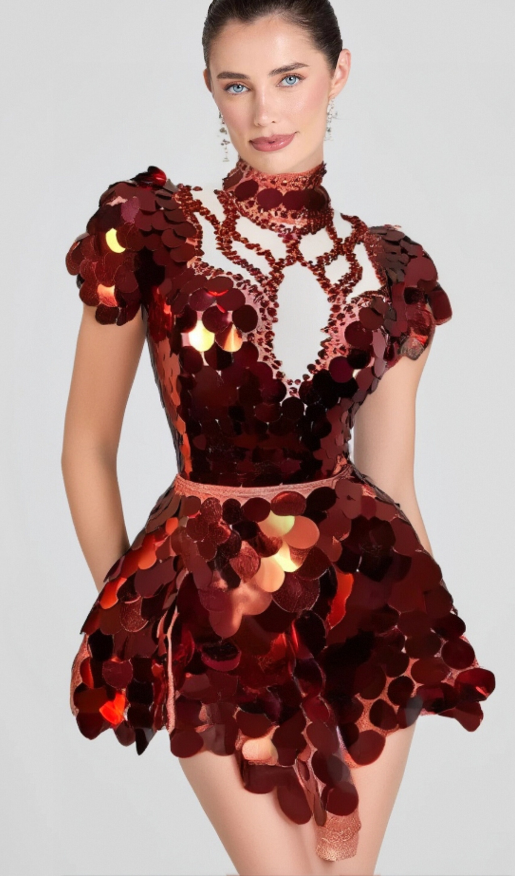 Flowering Girl Women HELENE BURGUNDY SEQUINS DIAMANTE SET