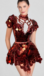 Flowering Girl Women HELENE BURGUNDY SEQUINS DIAMANTE SET