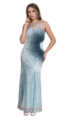 Flowering Girl Women alyssa Samira Gradient Embellished Mermaid Maxi Dress