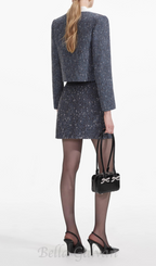 Flowering Girl Women blue boucle jacket