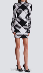 Flowering Girl Women mini dress in rolled gingham knit