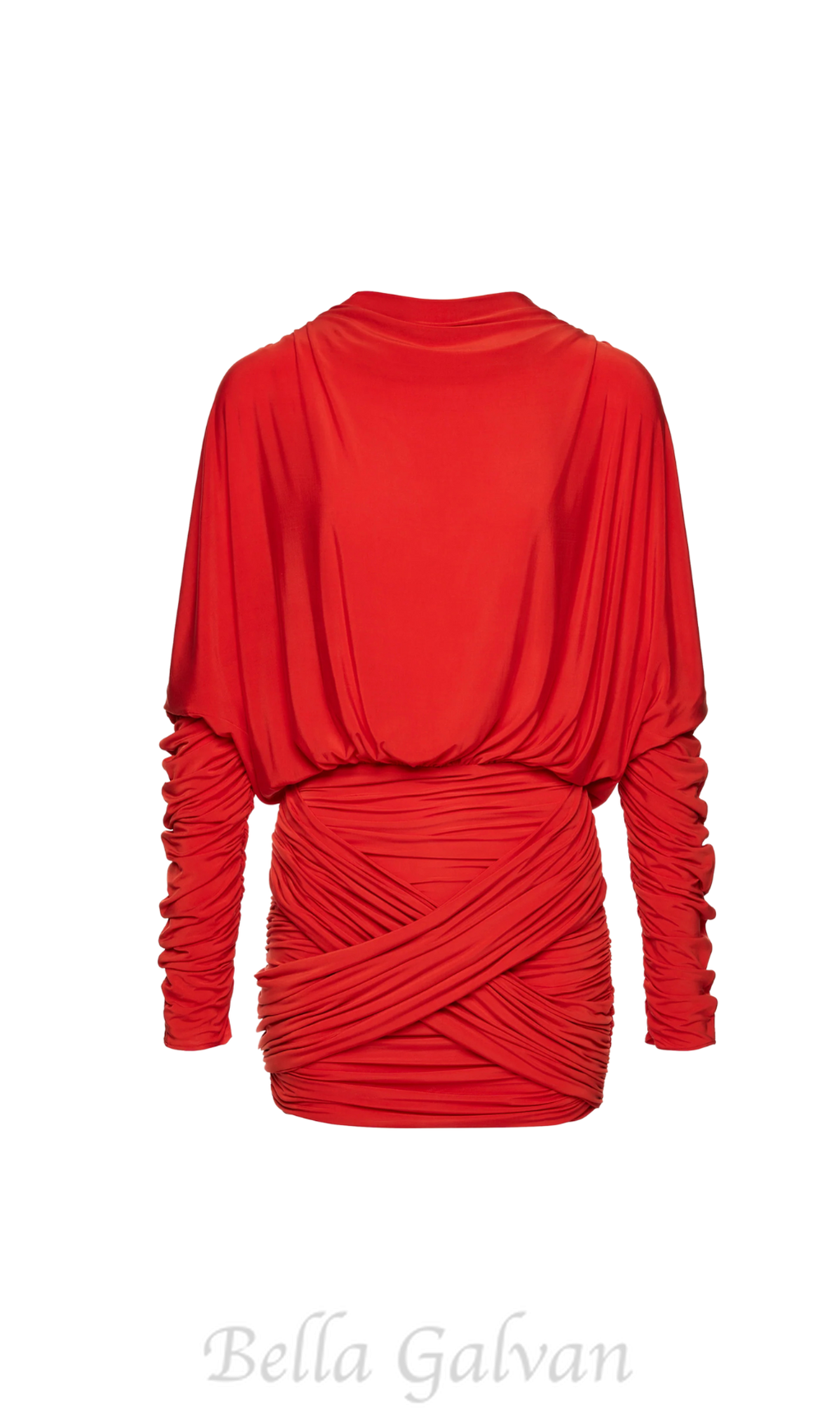 Flowering Girl Women Long-sleeve jersey mini dress in red