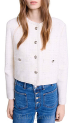 Flowering Girl Women voyce braided tweed cardigan in ecru