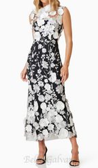 Flowering Girl Women Selene Cocktail Midi Dress in Black