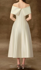 Flowering Girl Women hebera a-line off-shoulder midi dress in cream