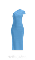 Flowering Girl Women Abigail one-shoulder bandage midi Dress in blue
