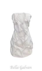 Flowering Girl Women crystal leaf embellished mini dress in white