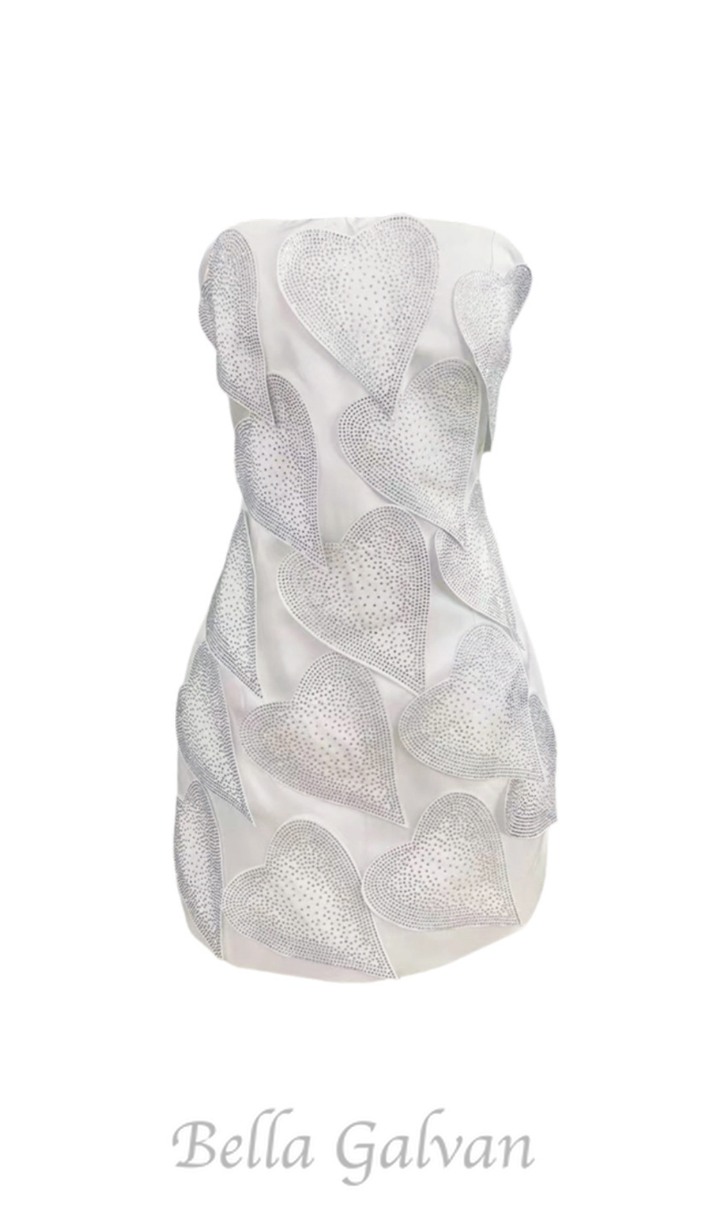 Flowering Girl Women crystal leaf embellished mini dress in white