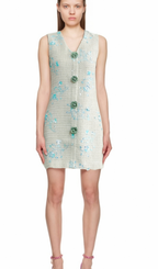 Flowering Girl Women Madeleine white floral embellished mini dress