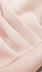 Flowering Girl Women Strapless Draped Sleeve Slits Bandage Dress In Beige