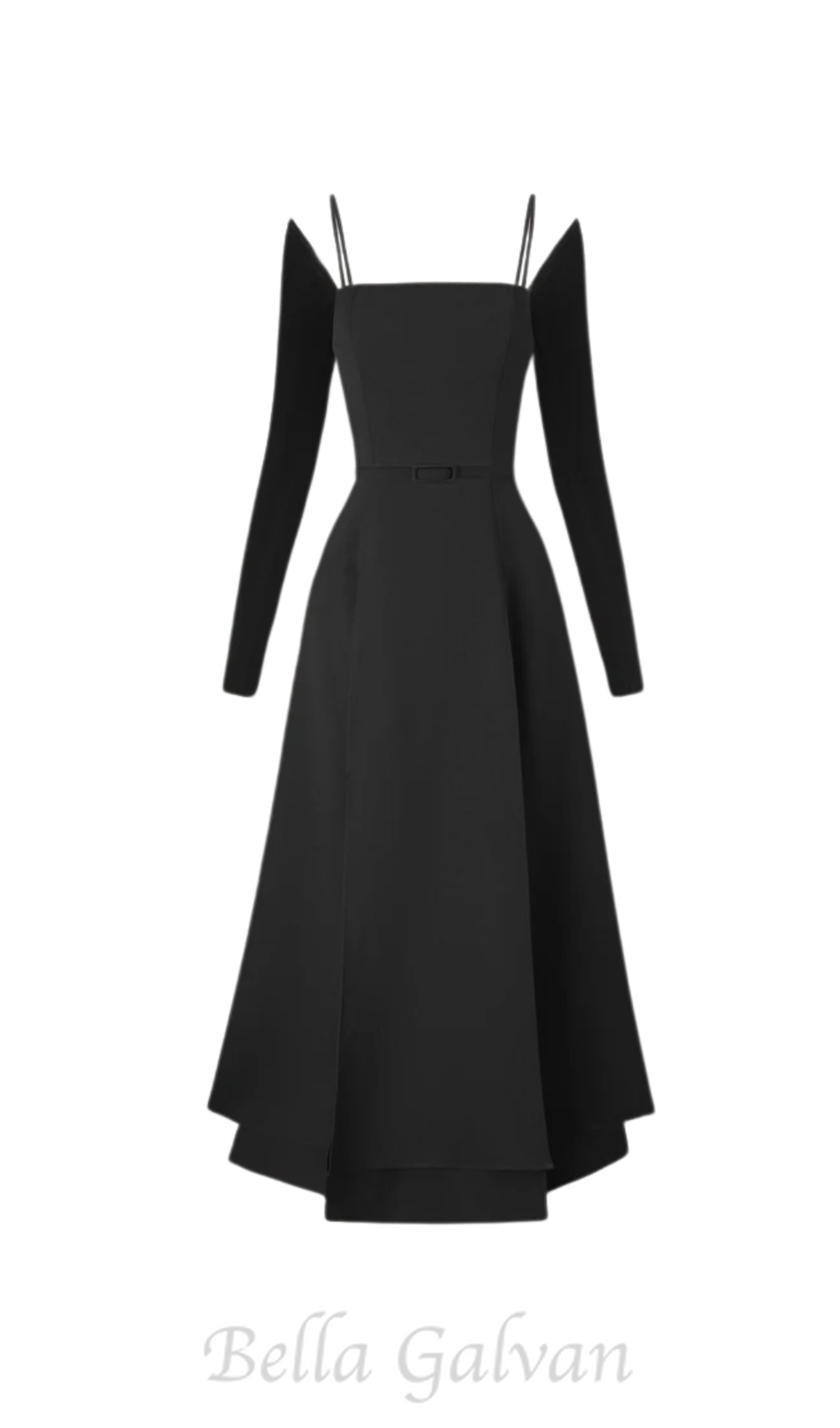 Flowering Girl Women PHANTOM Fringed Midi Dress in black