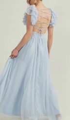 Flowering Girl Women vanessa ruffle sleeves maxi dress in blue