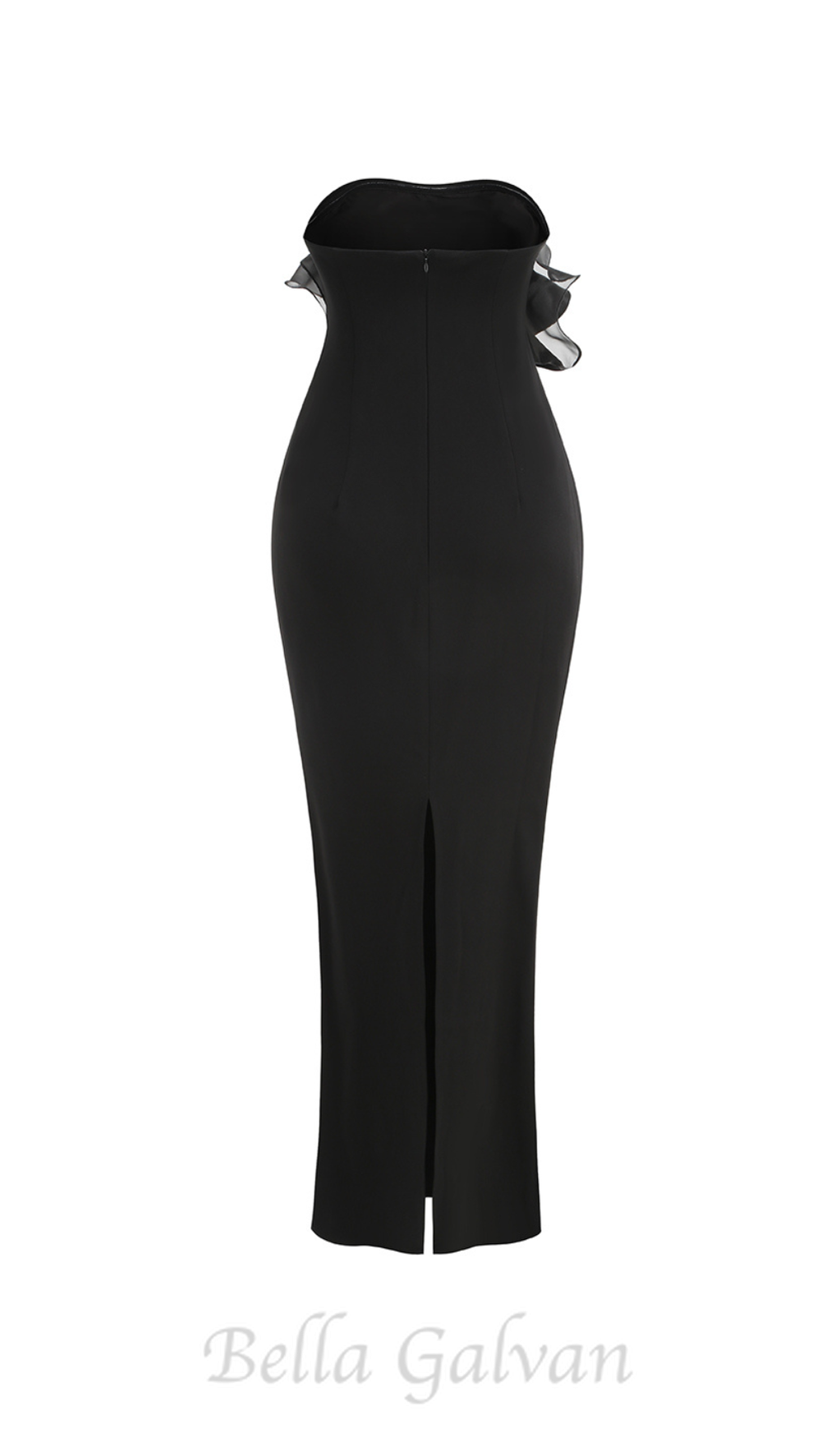 Flowering Girl Women off-shoulder ruffle trim maxi dress in black