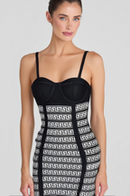 Flowering Girl Women JACQUARD PATCHWORK BANDAGE PARTY DRESS