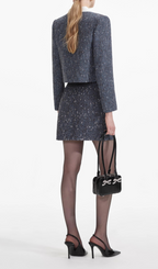 Flowering Girl Women Blue Boucle Mini Skirt