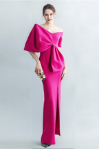 Flowering Girl Women Pink Bow-Knot Midi Dress