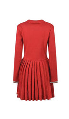 RED KNIT BOW MINI DRESS