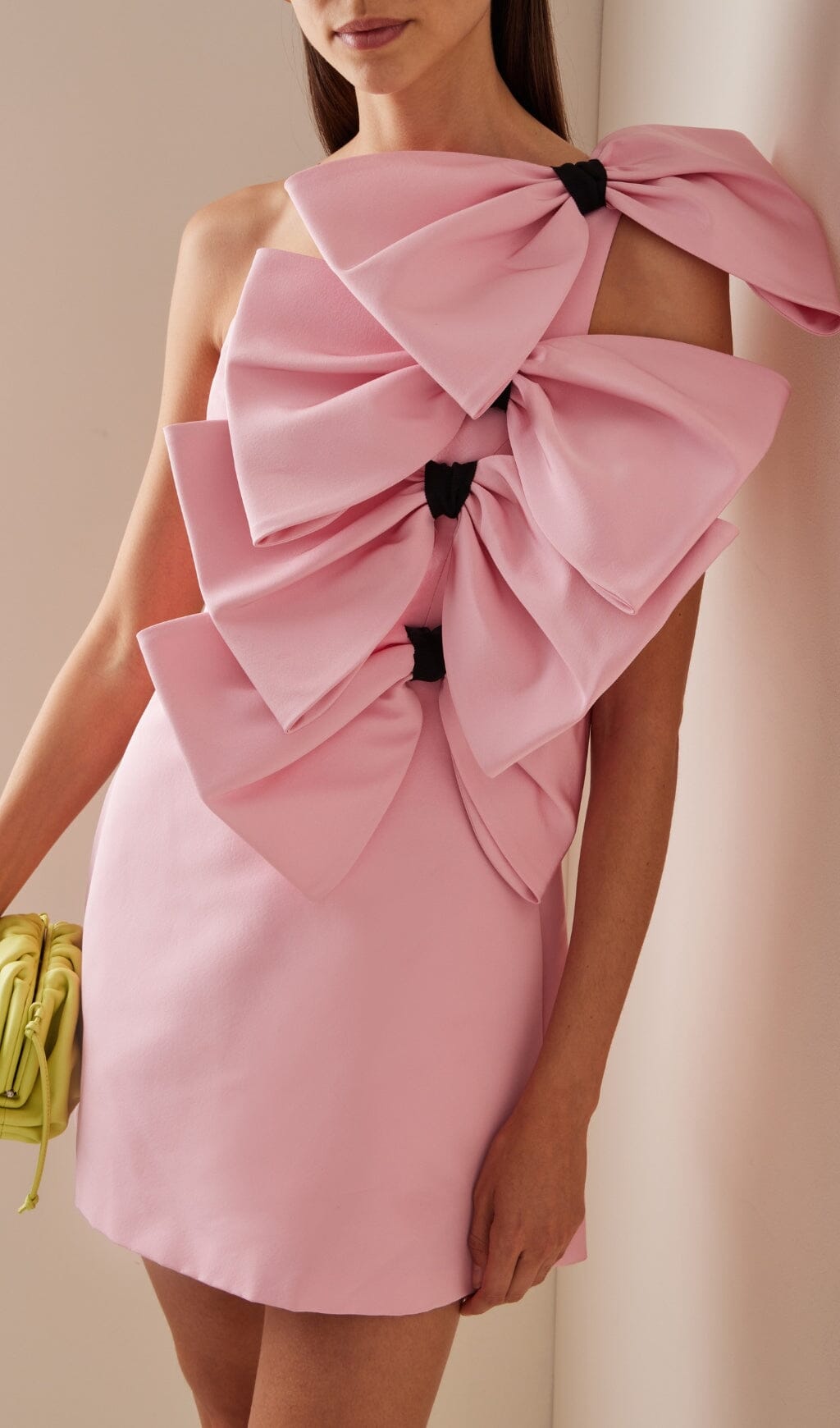Flowering Girl Women Bow-Detailed Silk Mini Dress In Pink