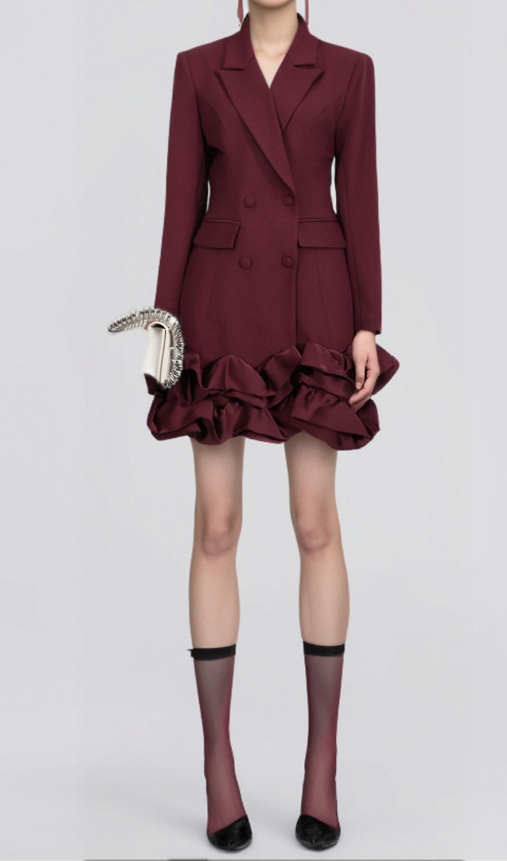 Flowering Girl Women 3D flower patchwork blazer dress