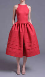 Flowering Girl Women Berry Bell-Shaped mini Dress in red