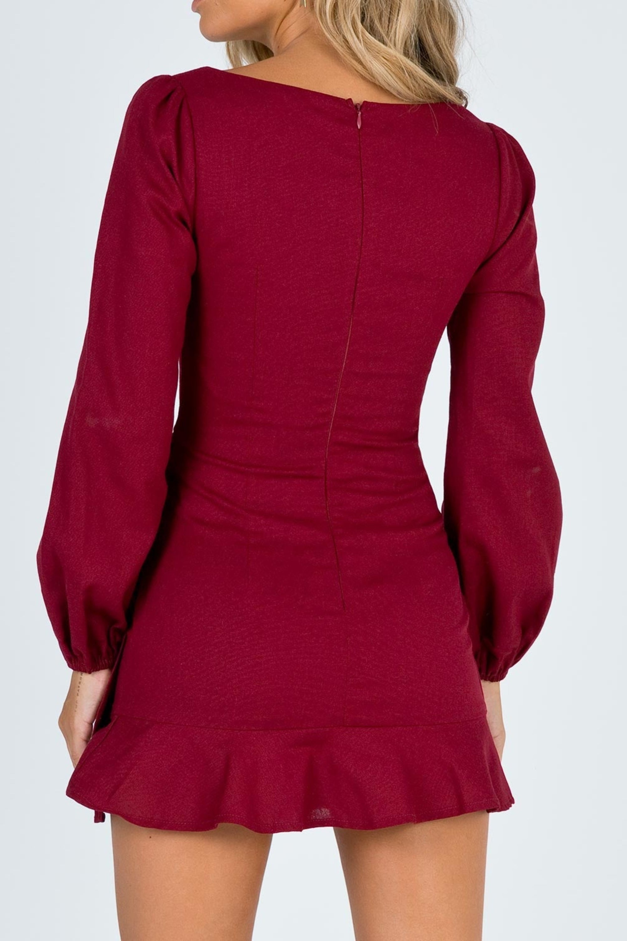 Flowering Girl Women Long Sleeve Villa Mini Dress