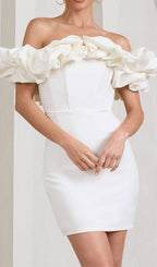 Flowering Girl Women Satin Ruffle Strapless Dress