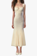 Flowering Girl Women atalanta embellished flared midi dress in cream-white
