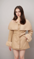 Flowering Girl Women Rosella detachable-cape faux-fur coat