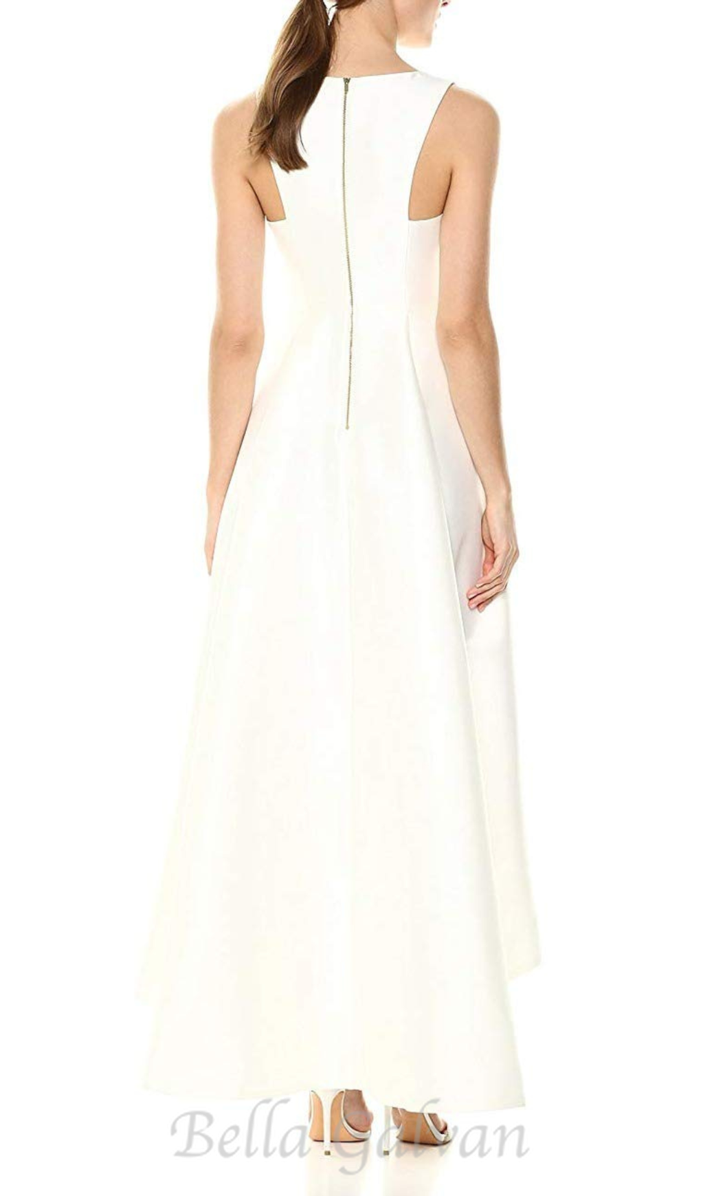 Flowering Girl Women sleeveless v-neck midi dress in beige