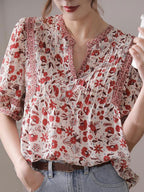 lesley Classic Puff Sleeve Printed Top