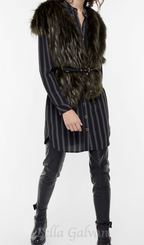 Flowering Girl Women faux fur patchwork cardigan vest