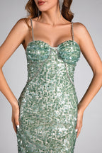 Flowering Girl Women Primili Rhinestone Strap Sequin Midi Dress