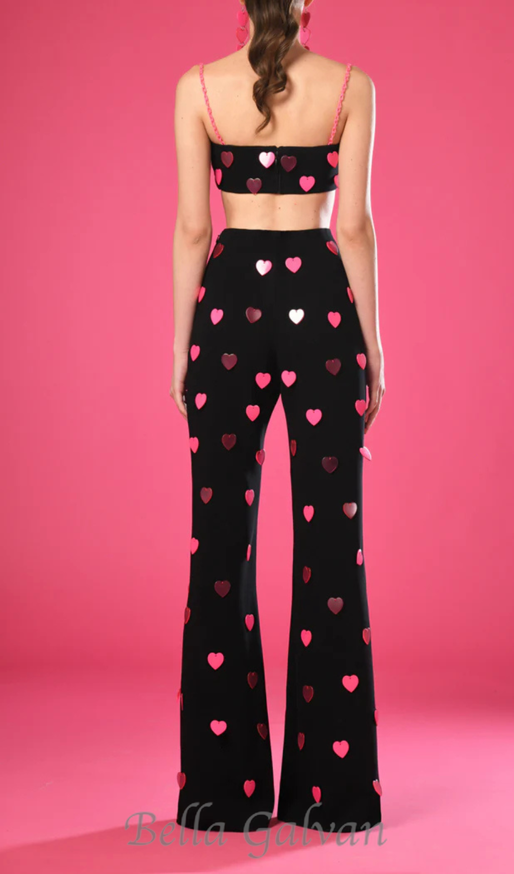 Flowering Girl Women Pink top and pants with hearts
