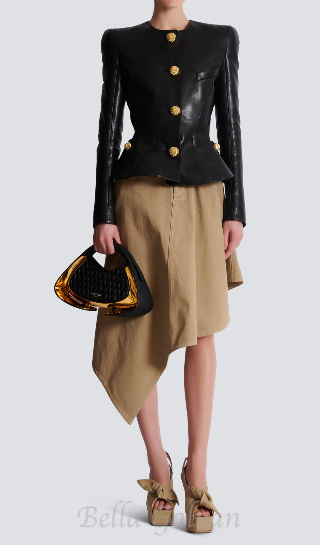 Flowering Girl Women Lambskin leather peplum jacket