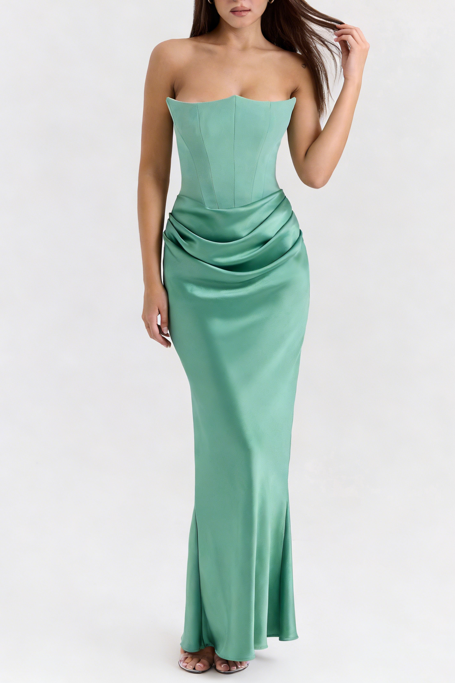 Hillary Clinton's Strapless Bodycon Dress-Green
