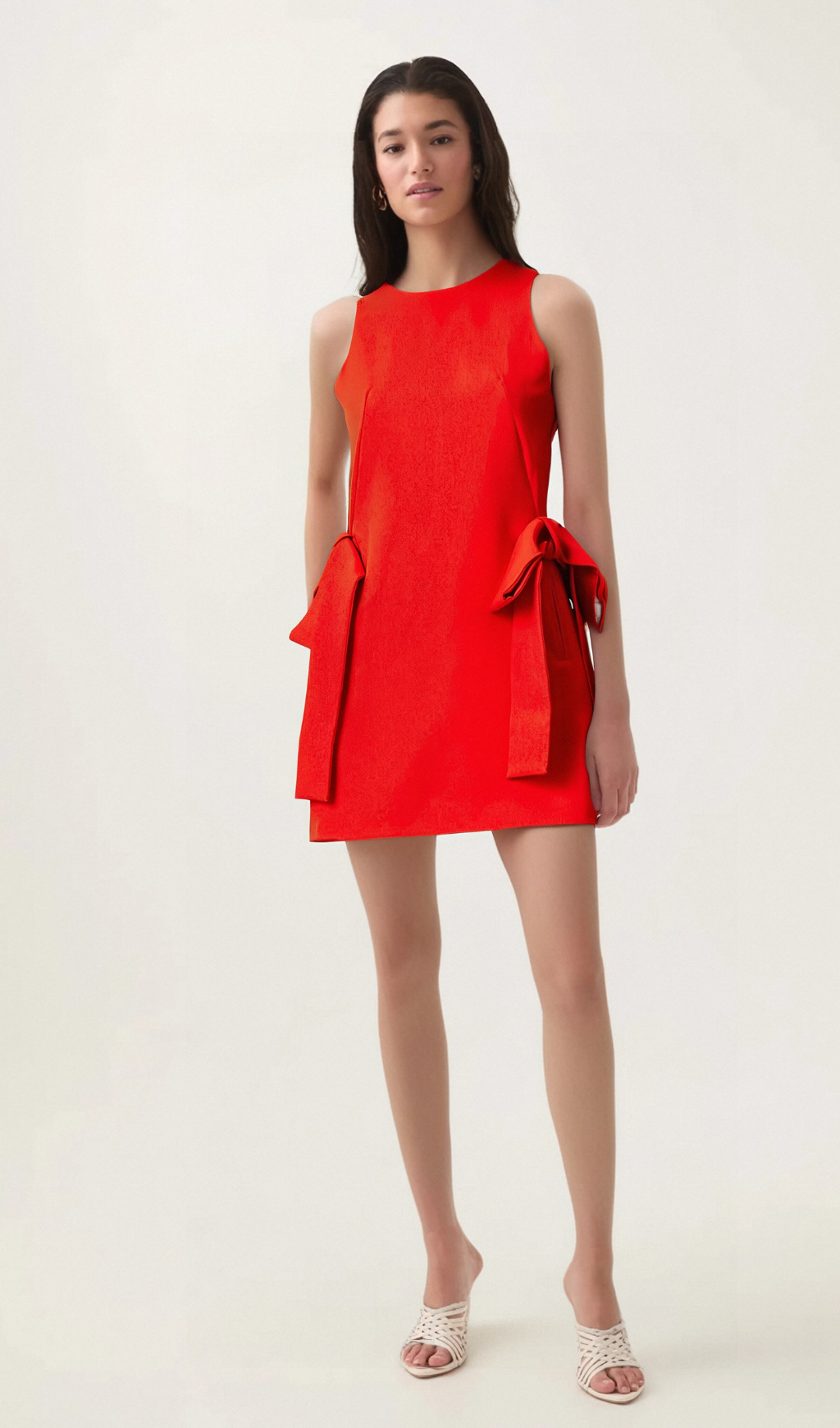 Flowering Girl Women Ronnie red sleeveless bow mini dress