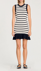 Flowering Girl Women striped knit mini dress