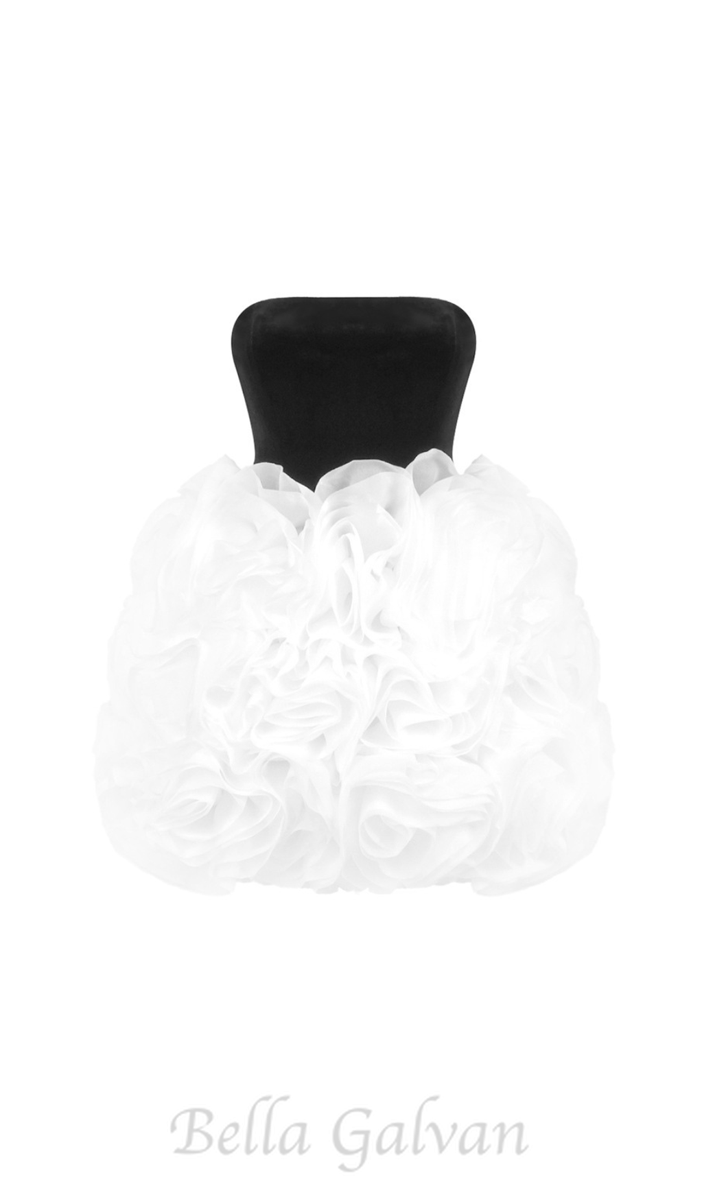 tina white 3d flowers strapless black mini dress